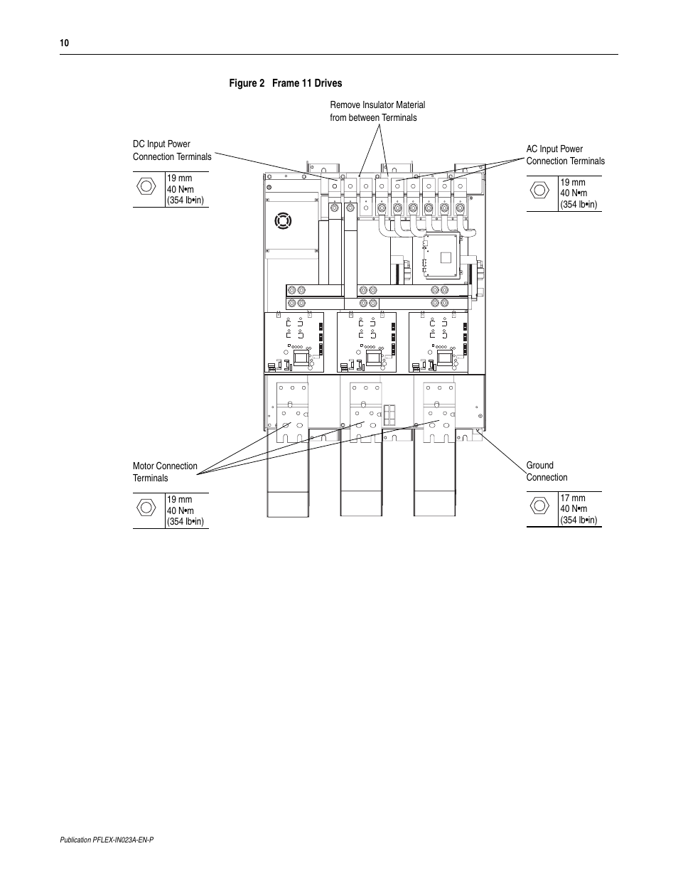 Figure 2 frame 11 drives | Rockwell Automation 20D PowerFlex 700S and 700H Frame 10...12 Rectifier Module Replacement Kit User Manual | Page 10 / 50