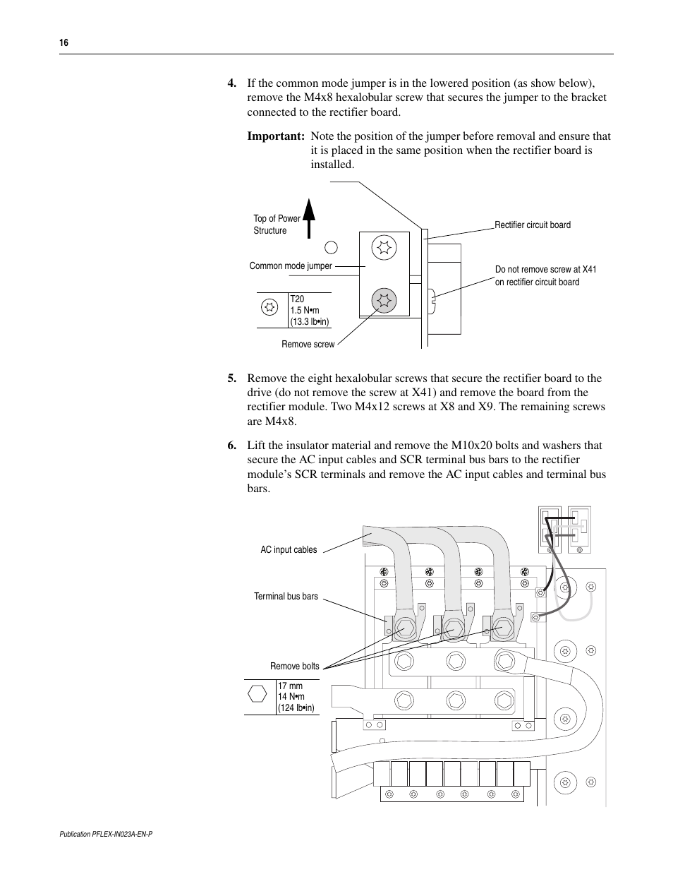 Rockwell Automation 20D PowerFlex 700S and 700H Frame 10...12 Rectifier Module Replacement Kit User Manual | Page 16 / 50