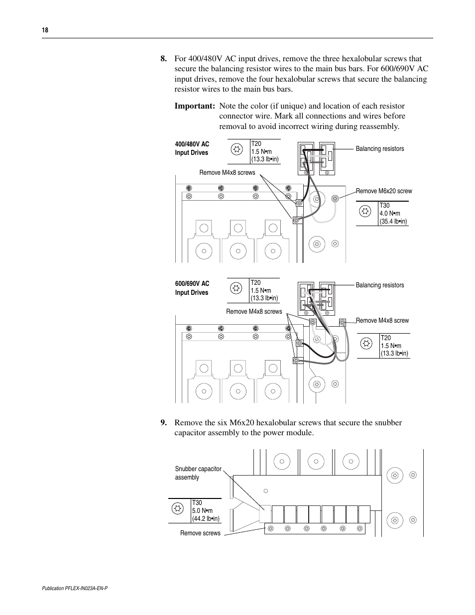 Rockwell Automation 20D PowerFlex 700S and 700H Frame 10...12 Rectifier Module Replacement Kit User Manual | Page 18 / 50