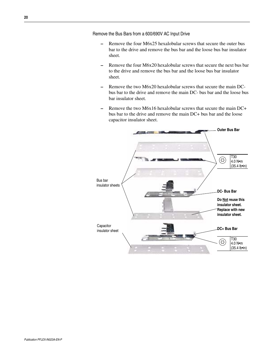 Rockwell Automation 20D PowerFlex 700S and 700H Frame 10...12 Rectifier Module Replacement Kit User Manual | Page 20 / 50