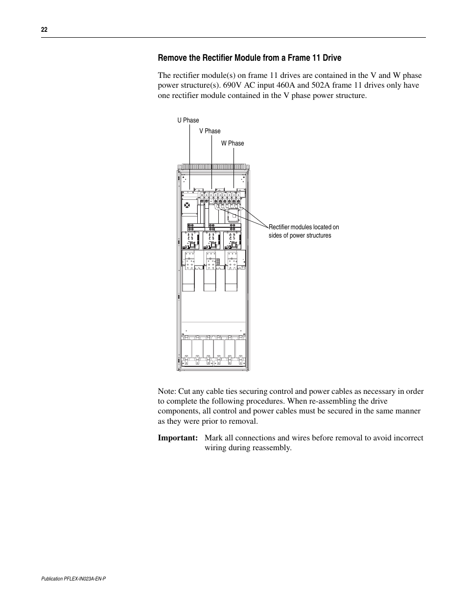 Rockwell Automation 20D PowerFlex 700S and 700H Frame 10...12 Rectifier Module Replacement Kit User Manual | Page 22 / 50