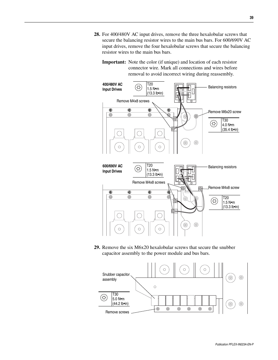 Rockwell Automation 20D PowerFlex 700S and 700H Frame 10...12 Rectifier Module Replacement Kit User Manual | Page 39 / 50