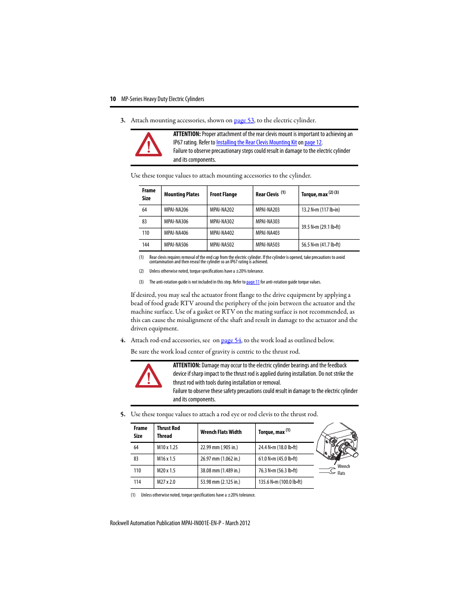 Rockwell Automation MPAI Heavy Duty Electric Cylinders User Manual | Page 10 / 68