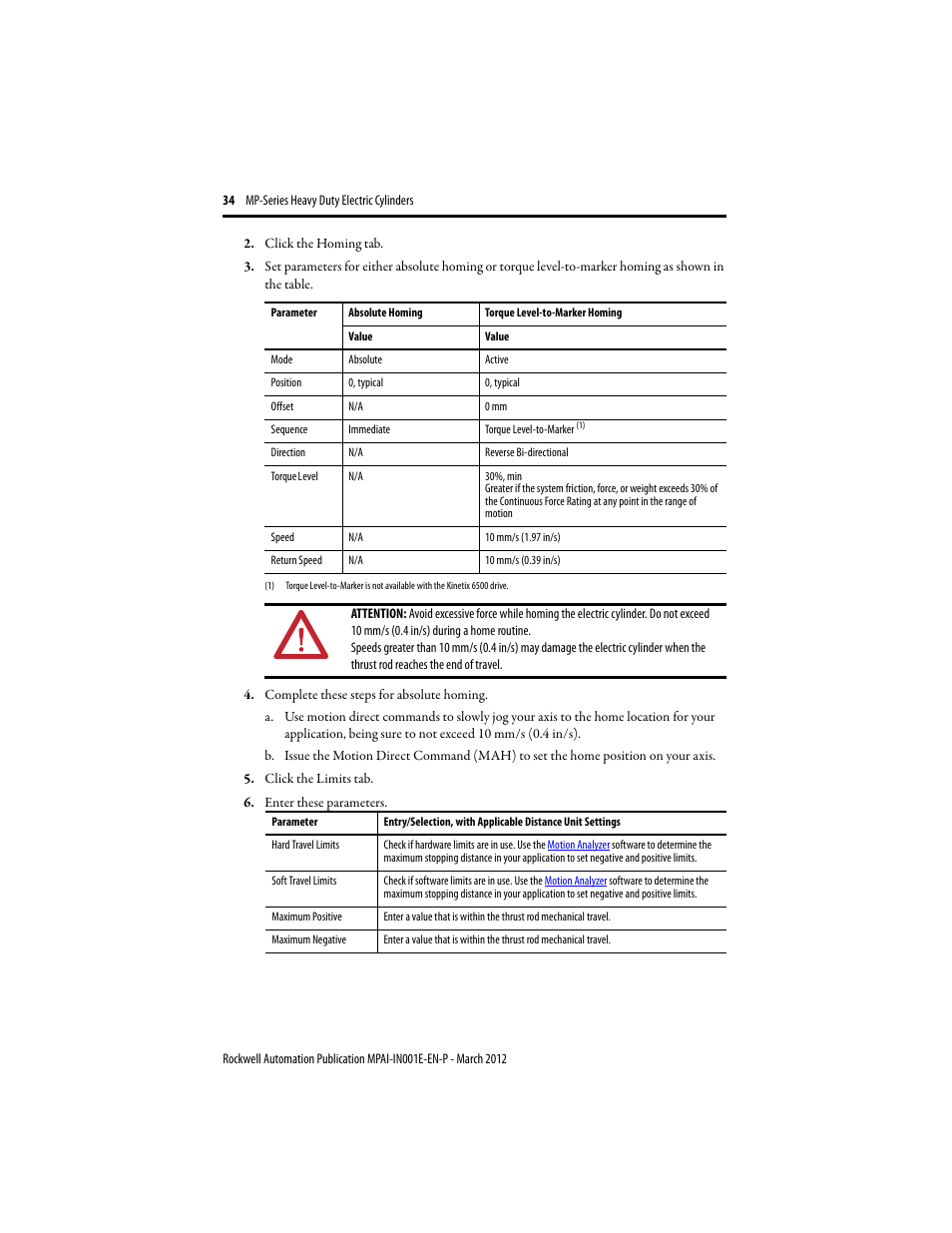 Rockwell Automation MPAI Heavy Duty Electric Cylinders User Manual | Page 34 / 68