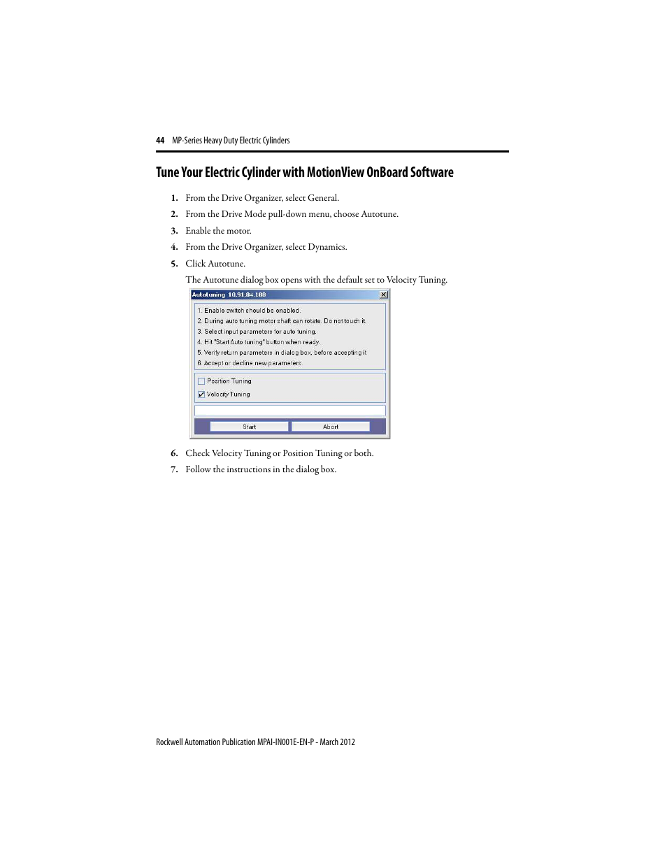 Rockwell Automation MPAI Heavy Duty Electric Cylinders User Manual | Page 44 / 68