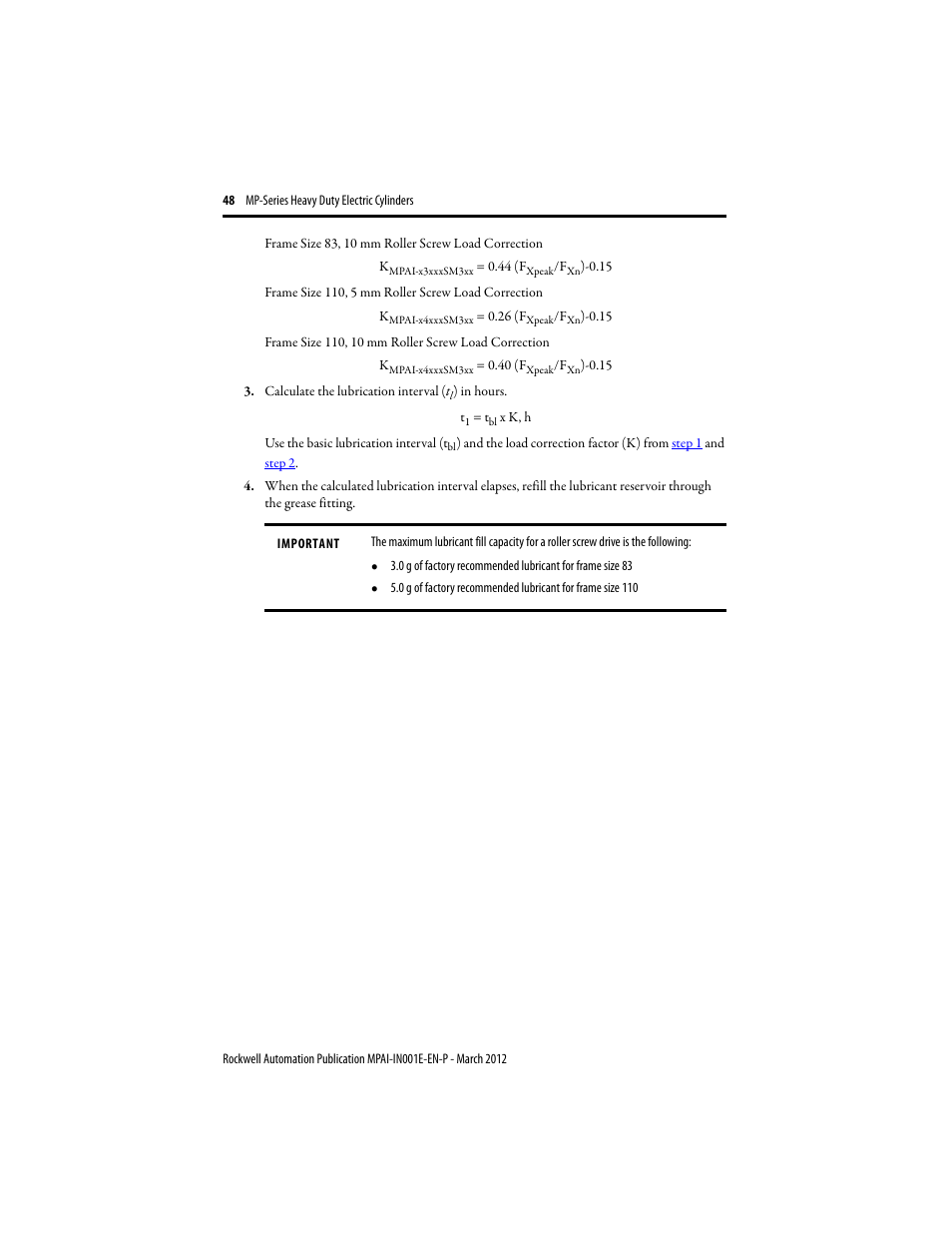 Rockwell Automation MPAI Heavy Duty Electric Cylinders User Manual | Page 48 / 68