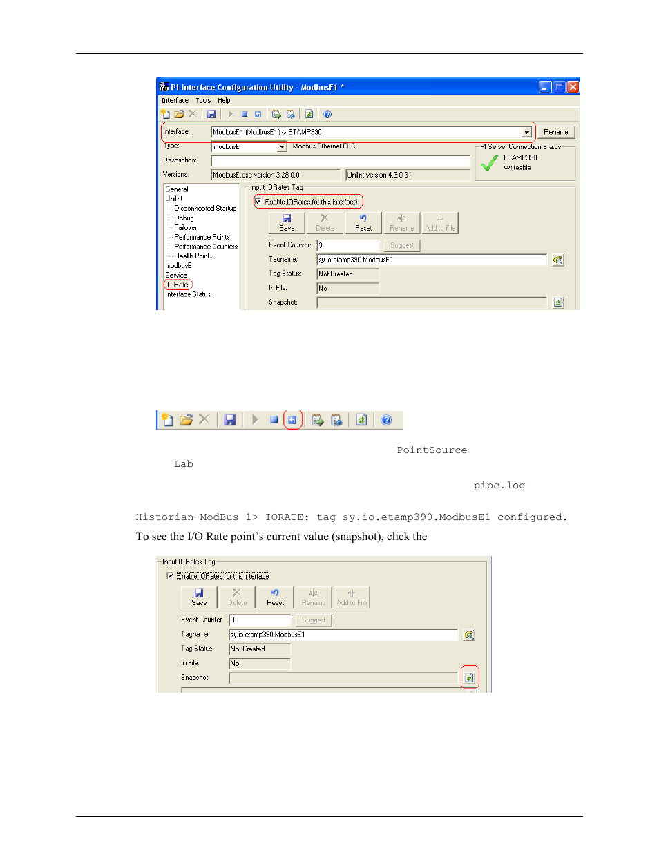 Enable iorates for this interface | Rockwell Automation FactoryTalk Historian SE 3.0 H2H Interface User Guide User Manual | Page 138 / 156