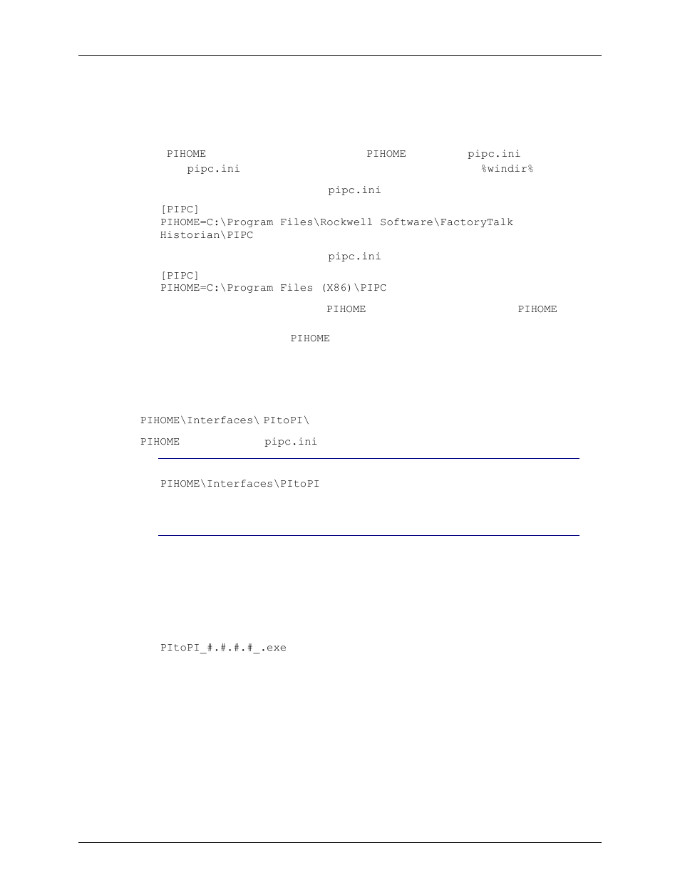 Interface directories, Pihome directory tree, Interface installation directory | Interface installation procedure, Installing interface as a windows service | Rockwell Automation FactoryTalk Historian SE 3.0 H2H Interface User Guide User Manual | Page 38 / 156