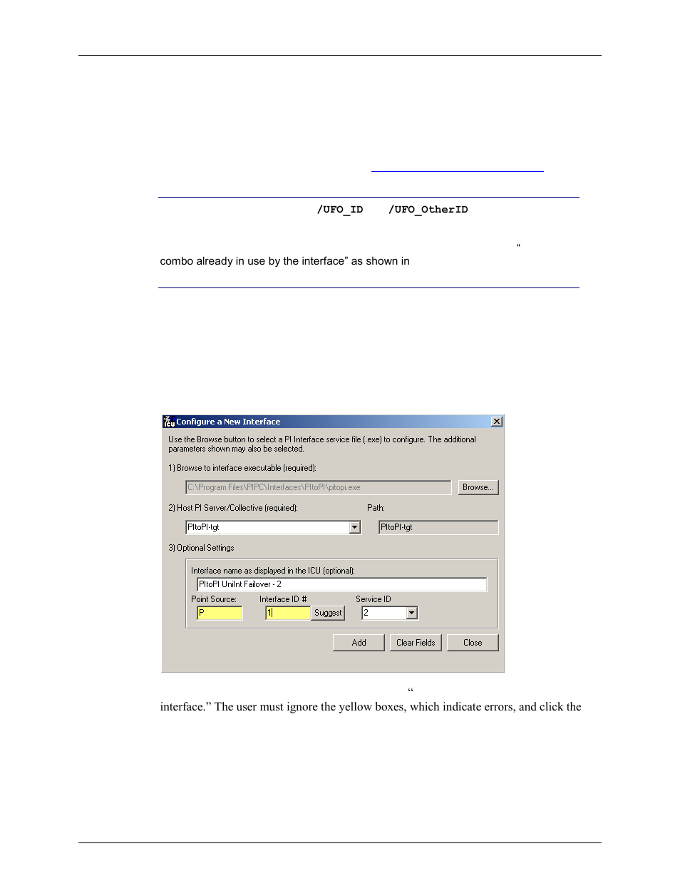 Failover configuration using icu, Create the interface instance with icu | Rockwell Automation FactoryTalk Historian SE 3.0 H2H Interface User Guide User Manual | Page 97 / 156