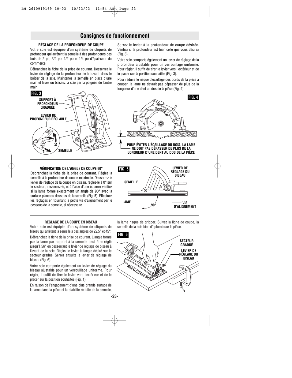 Consignes de fonctionnement | Bosch CS20 User Manual | Page 23 / 44