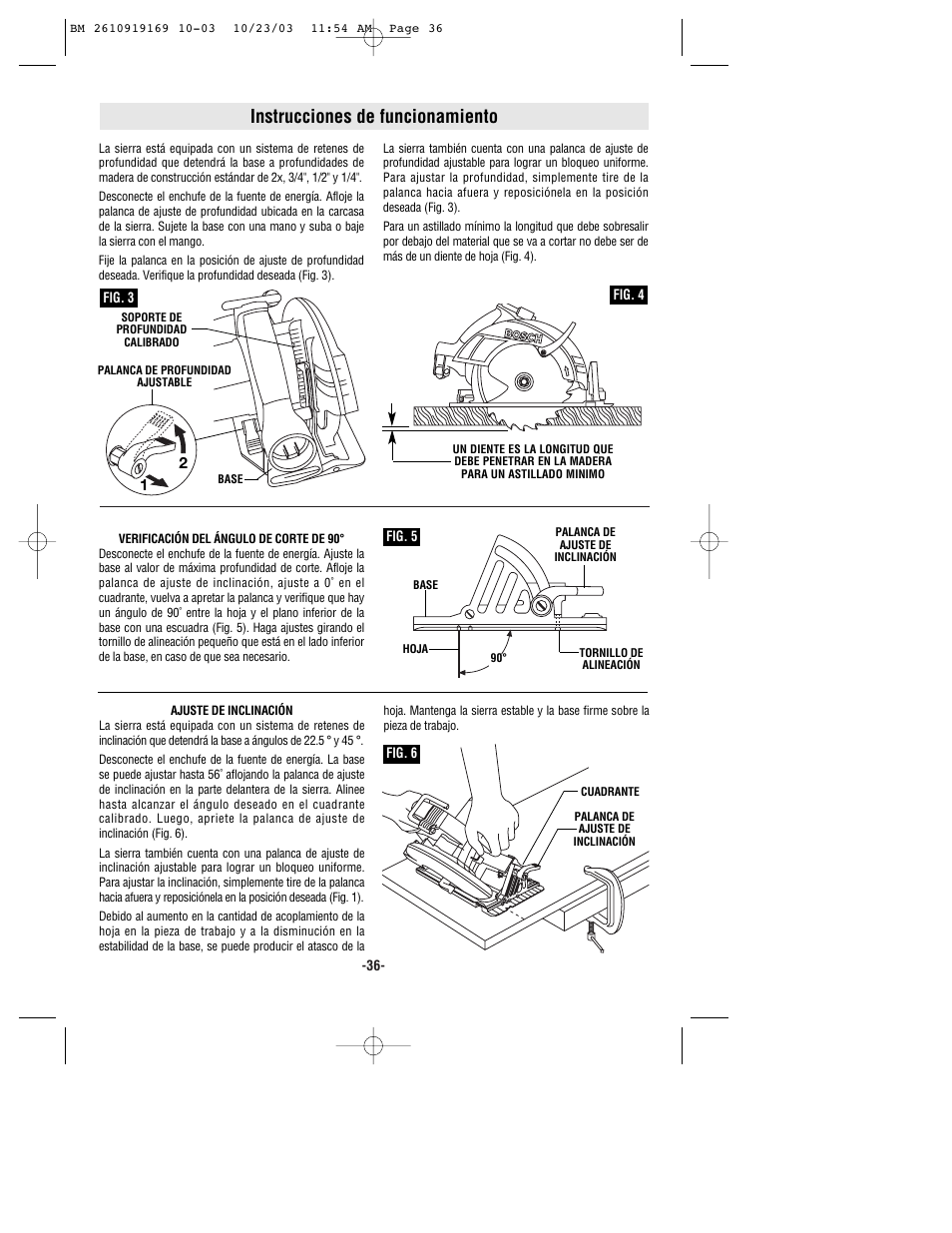 Instrucciones de funcionamiento | Bosch CS20 User Manual | Page 36 / 44