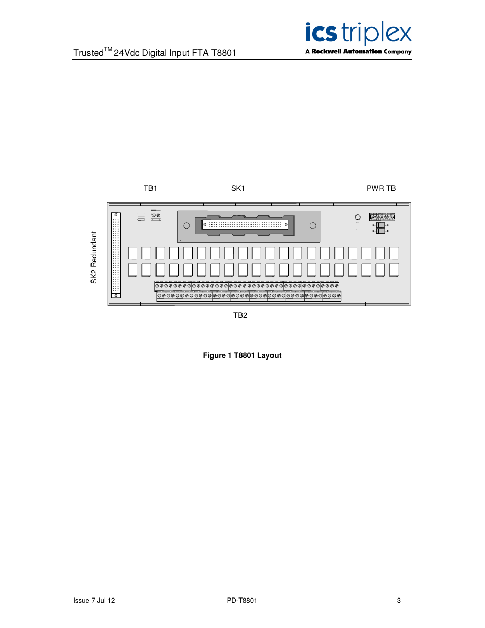 Rockwell Automation T8801 Trusted 40 Channel 24V dc Digital Input FTA Non Incendive User Manual | Page 3 / 14