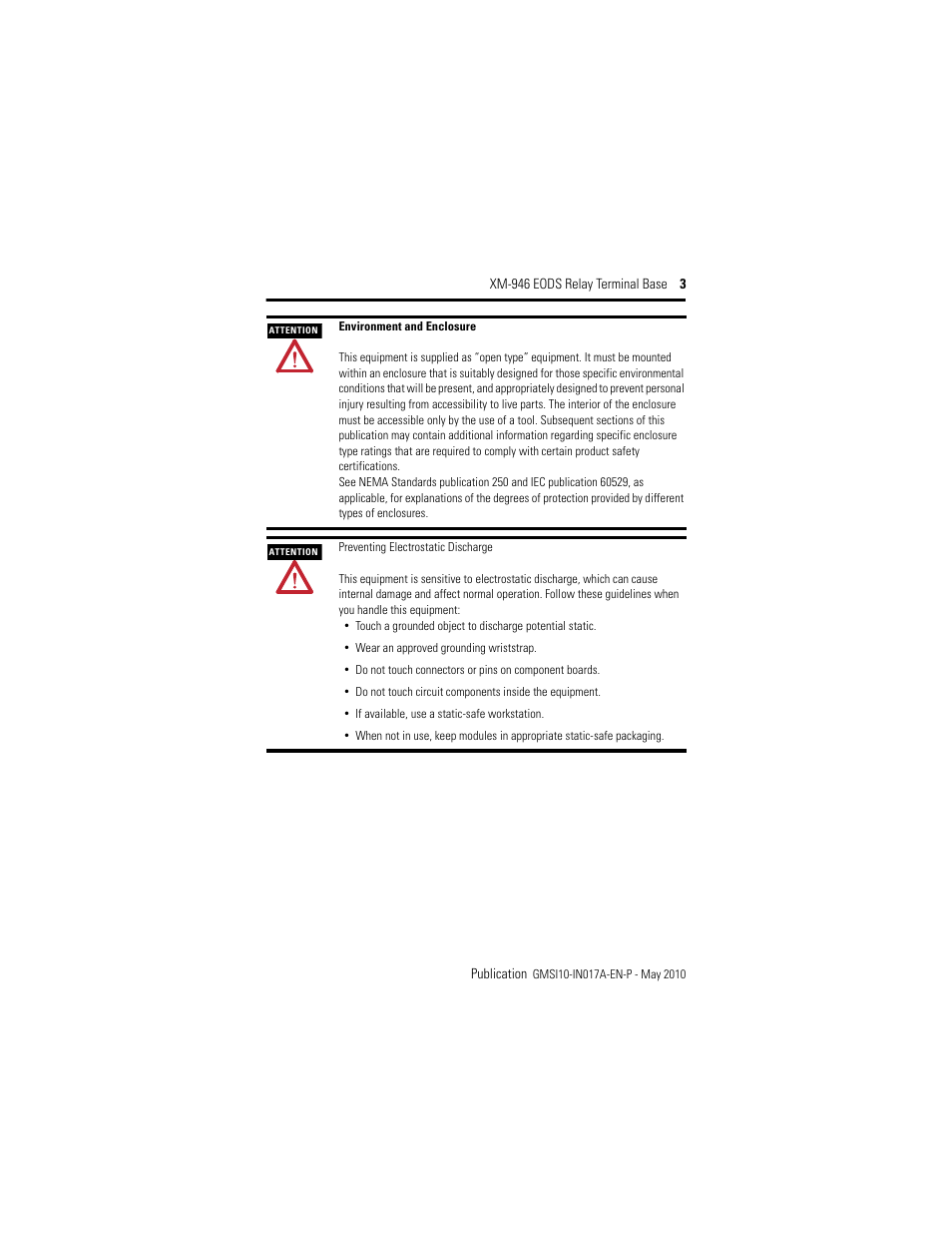 Rockwell Automation 1440-TB-G XM-946 EODS Relay Terminal Base User Manual | Page 3 / 20