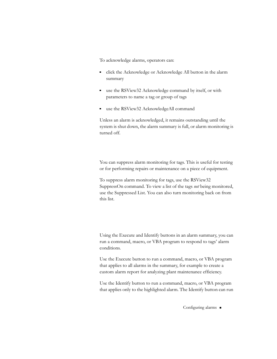 Alarm suppression | Rockwell Automation 9301 Series RSView32 Users Guide User Manual | Page 139 / 769