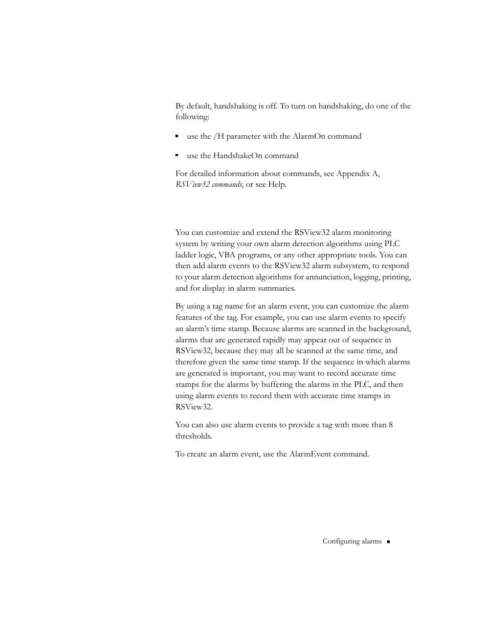 Alarm events, Alarm events -19 | Rockwell Automation 9301 Series RSView32 Users Guide User Manual | Page 145 / 769