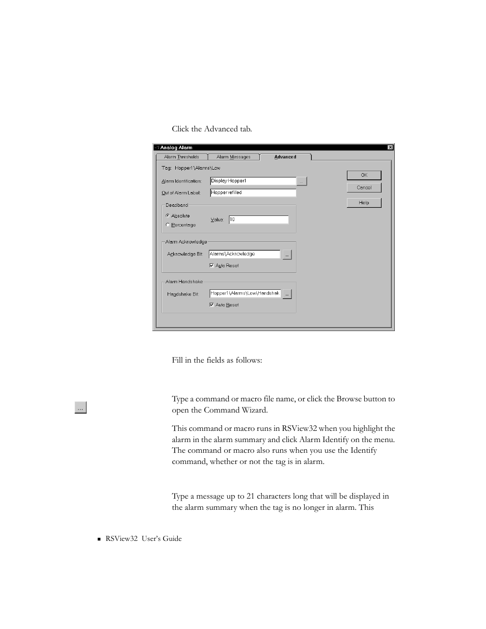 Advanced, Advanced -46 | Rockwell Automation 9301 Series RSView32 Users Guide User Manual | Page 172 / 769