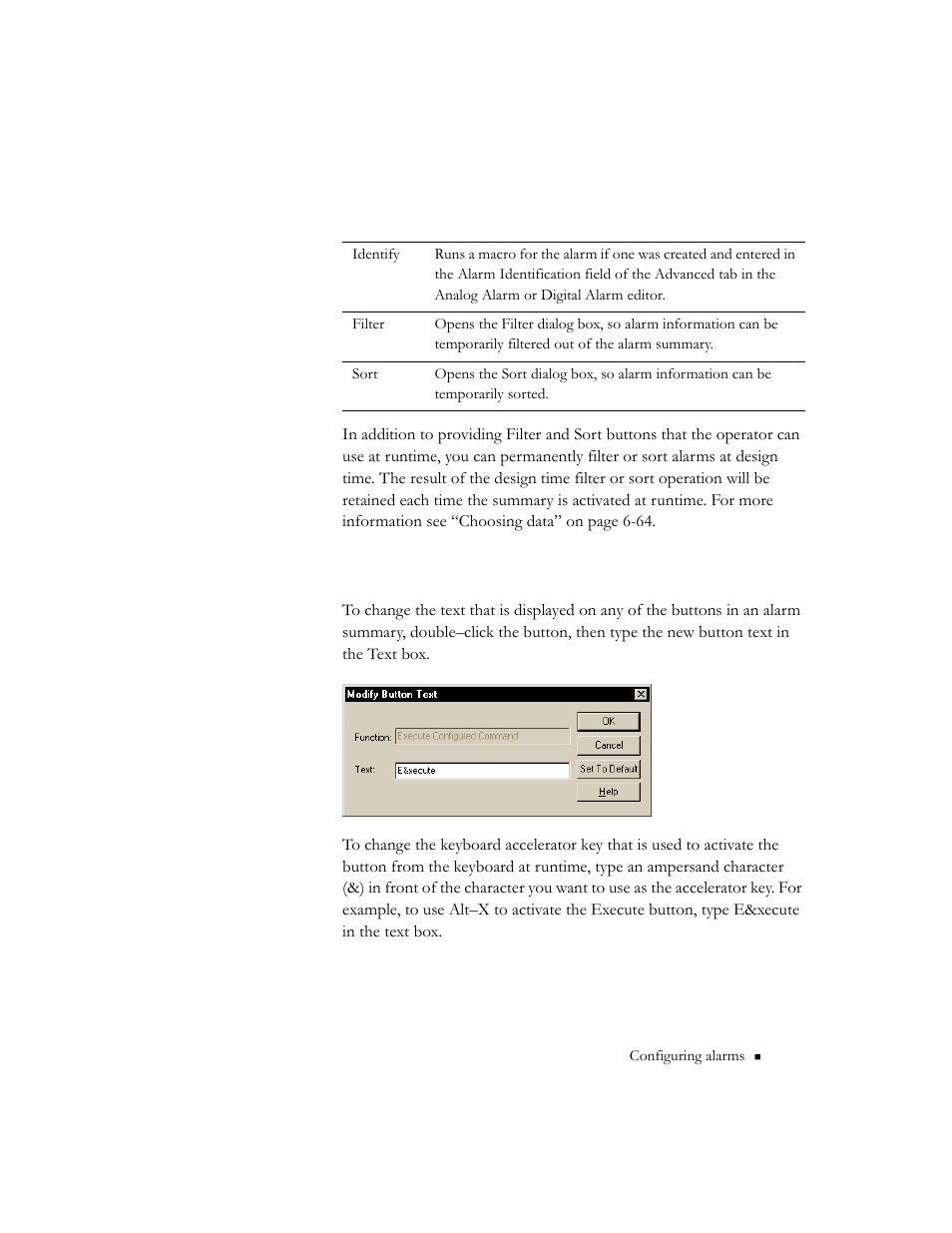 Changing the button text | Rockwell Automation 9301 Series RSView32 Users Guide User Manual | Page 189 / 769