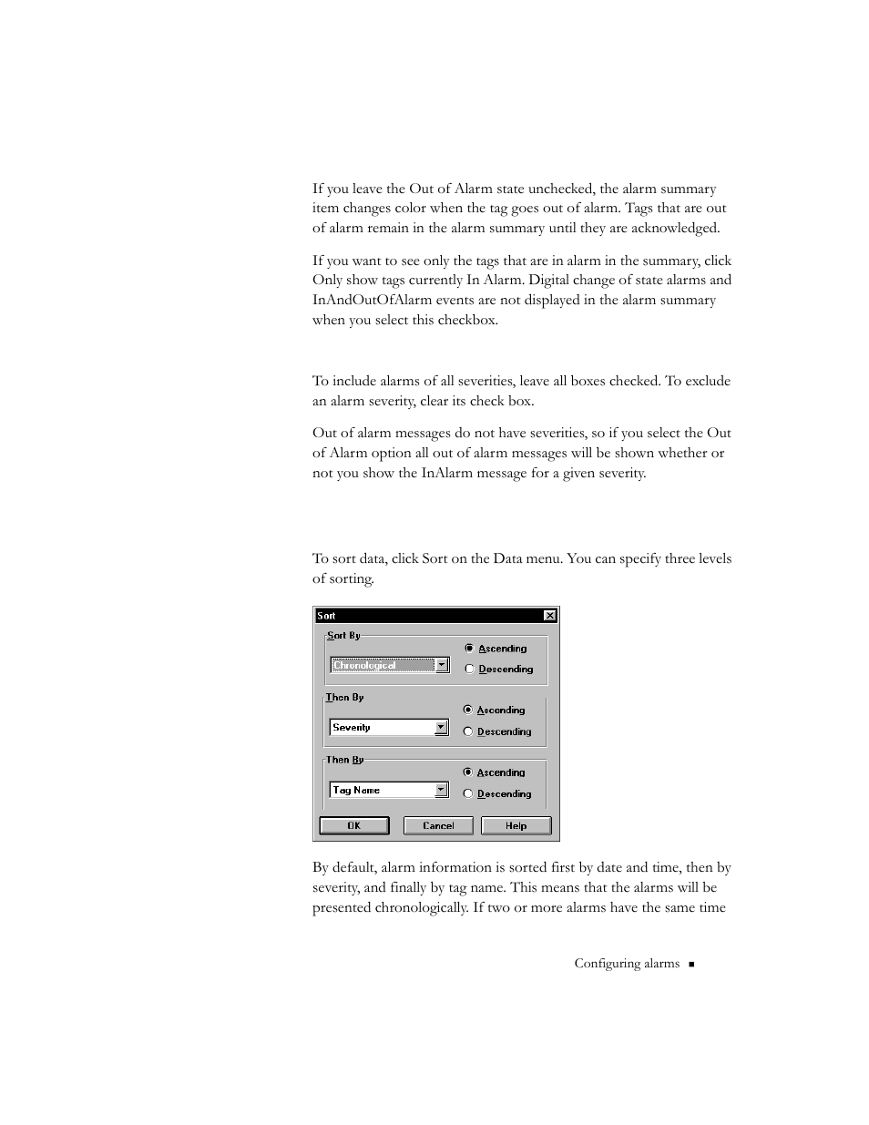 Sorting data, Sorting data -67 | Rockwell Automation 9301 Series RSView32 Users Guide User Manual | Page 193 / 769