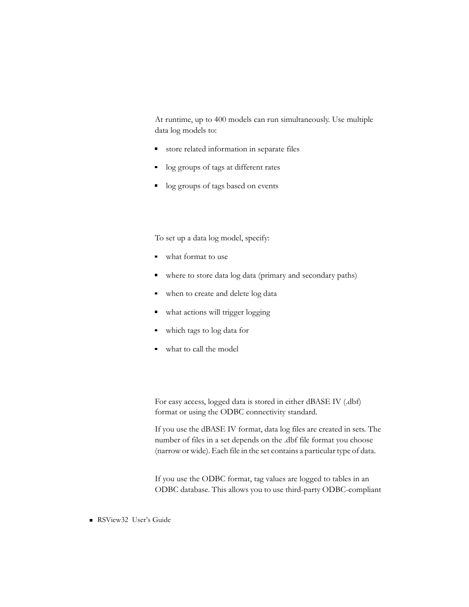 How to use multiple data log models, Summary of steps, About data log storage formats | How to use multiple data log models -2 | Rockwell Automation 9301 Series RSView32 Users Guide User Manual | Page 202 / 769