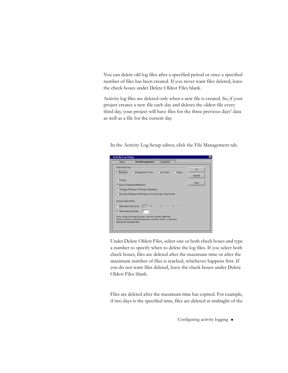 Deleting log files | Rockwell Automation 9301 Series RSView32 Users Guide User Manual | Page 255 / 769