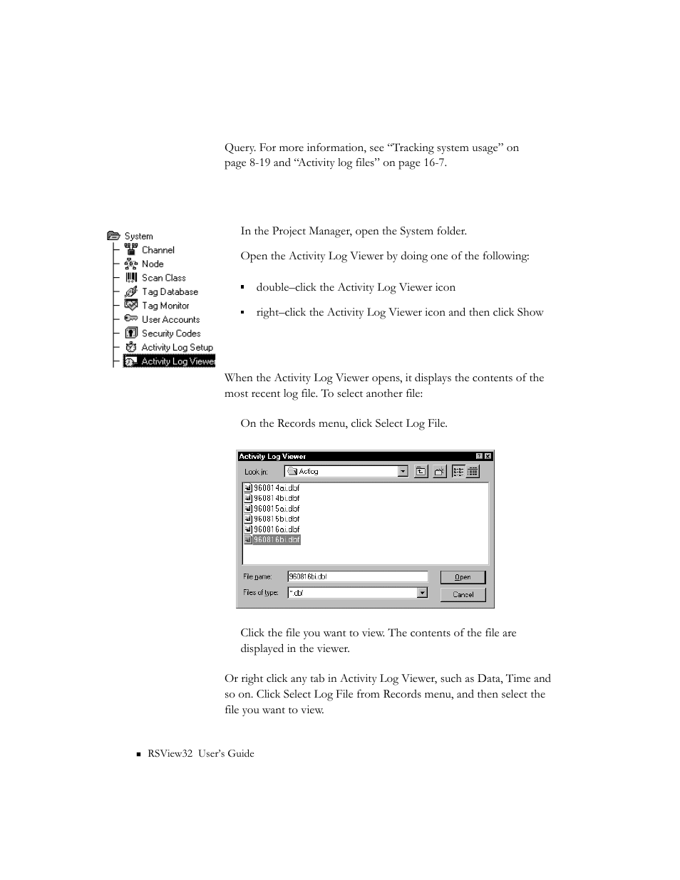 Selecting a record, Selecting a record -18 | Rockwell Automation 9301 Series RSView32 Users Guide User Manual | Page 264 / 769