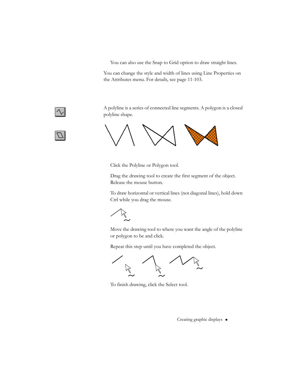 Drawing a polyline or polygon | Rockwell Automation 9301 Series RSView32 Users Guide User Manual | Page 324 / 769