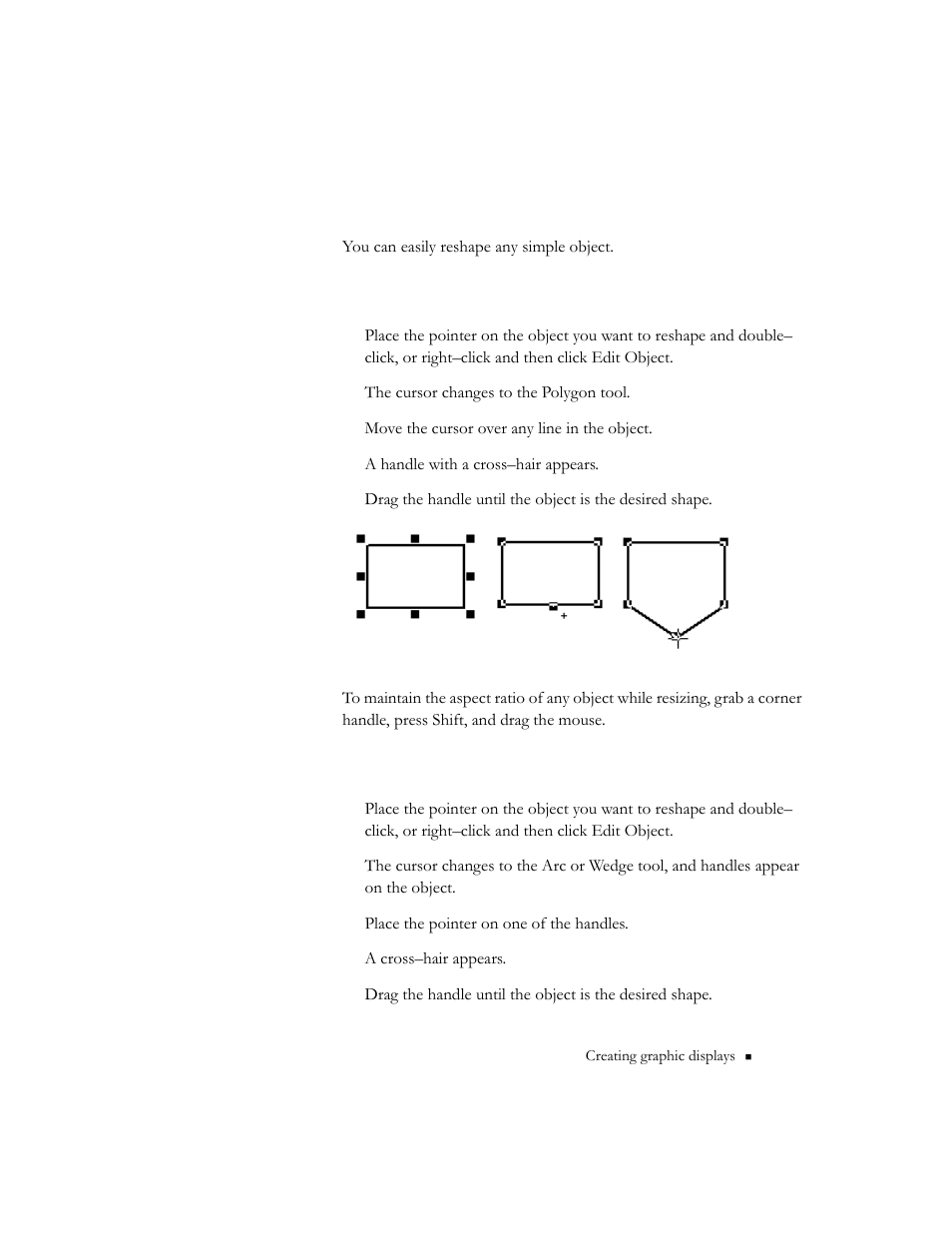 Reshaping simple objects | Rockwell Automation 9301 Series RSView32 Users Guide User Manual | Page 328 / 769