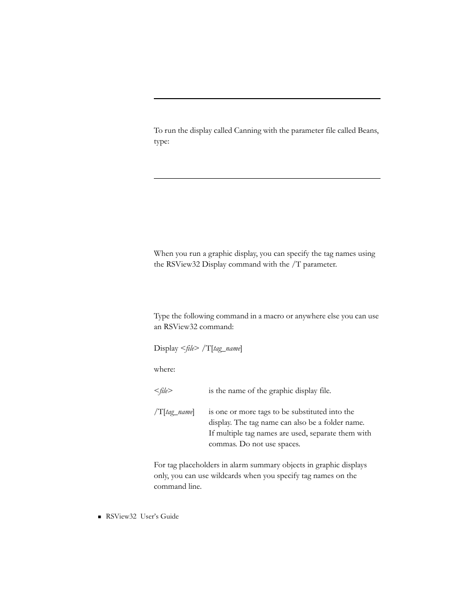 Listing tag names to replace tag placeholders, Listing tag names to replace tag placeholders -40 | Rockwell Automation 9301 Series RSView32 Users Guide User Manual | Page 333 / 769