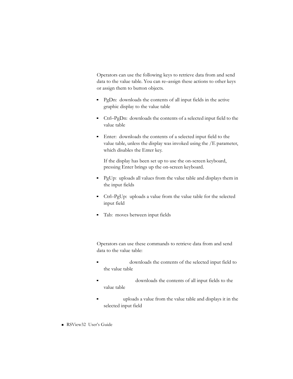 Keys, Rsview32 commands, Keys -48 rsview32 commands -48 | Rockwell Automation 9301 Series RSView32 Users Guide User Manual | Page 341 / 769