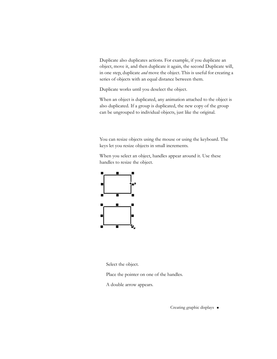 Resizing objects, Resizing objects -91 | Rockwell Automation 9301 Series RSView32 Users Guide User Manual | Page 384 / 769