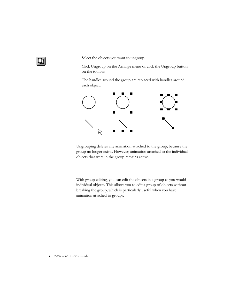 Performing group editing, Performing group editing -94 | Rockwell Automation 9301 Series RSView32 Users Guide User Manual | Page 387 / 769