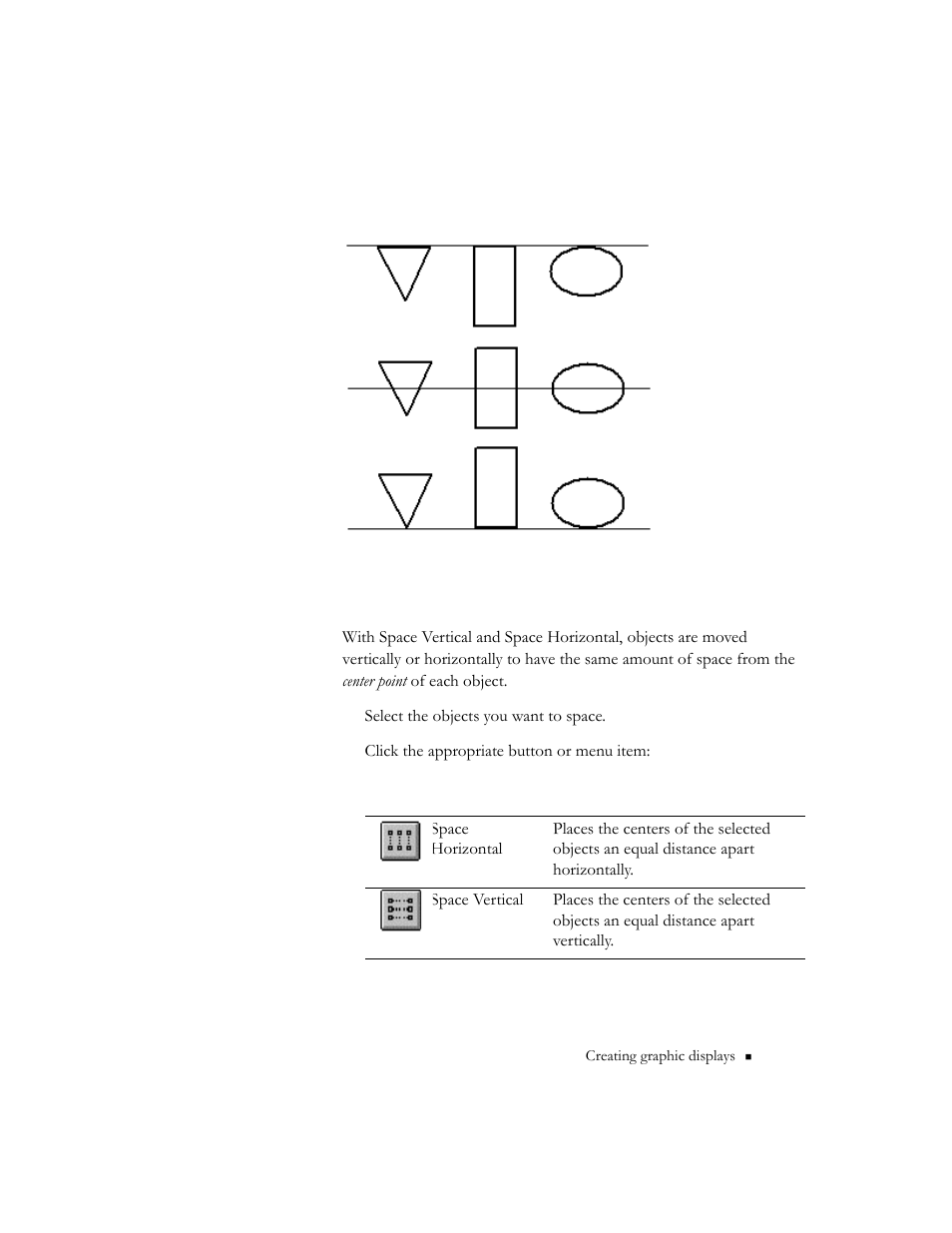 Spacing objects, Spacing objects -99 | Rockwell Automation 9301 Series RSView32 Users Guide User Manual | Page 392 / 769