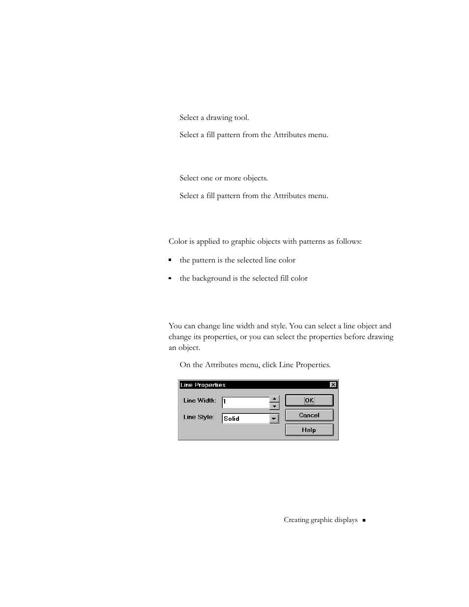 How colors and patterns work, Changing line properties, How colors and patterns work -103 | Rockwell Automation 9301 Series RSView32 Users Guide User Manual | Page 396 / 769