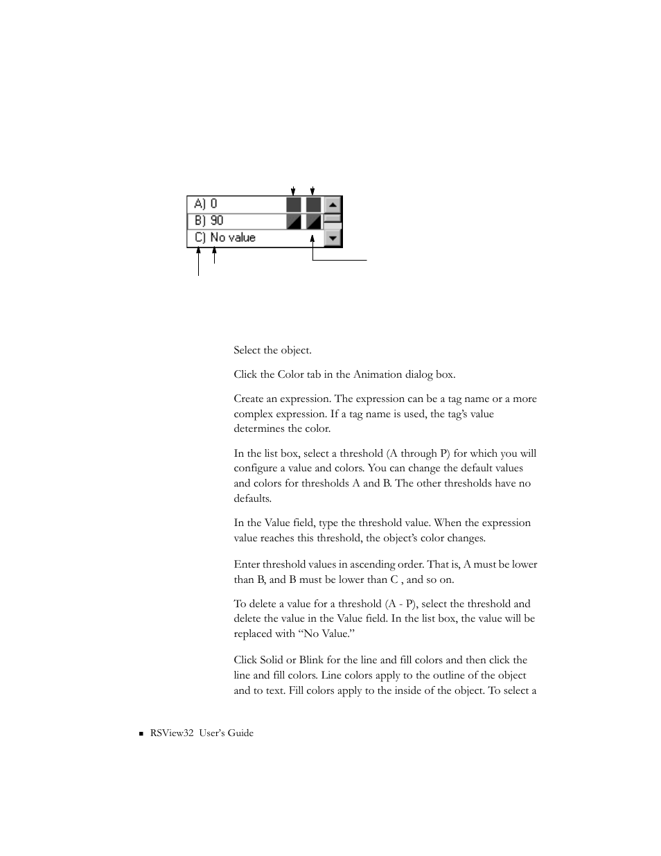 The parts of the list box, The parts of the list box -14 | Rockwell Automation 9301 Series RSView32 Users Guide User Manual | Page 421 / 769