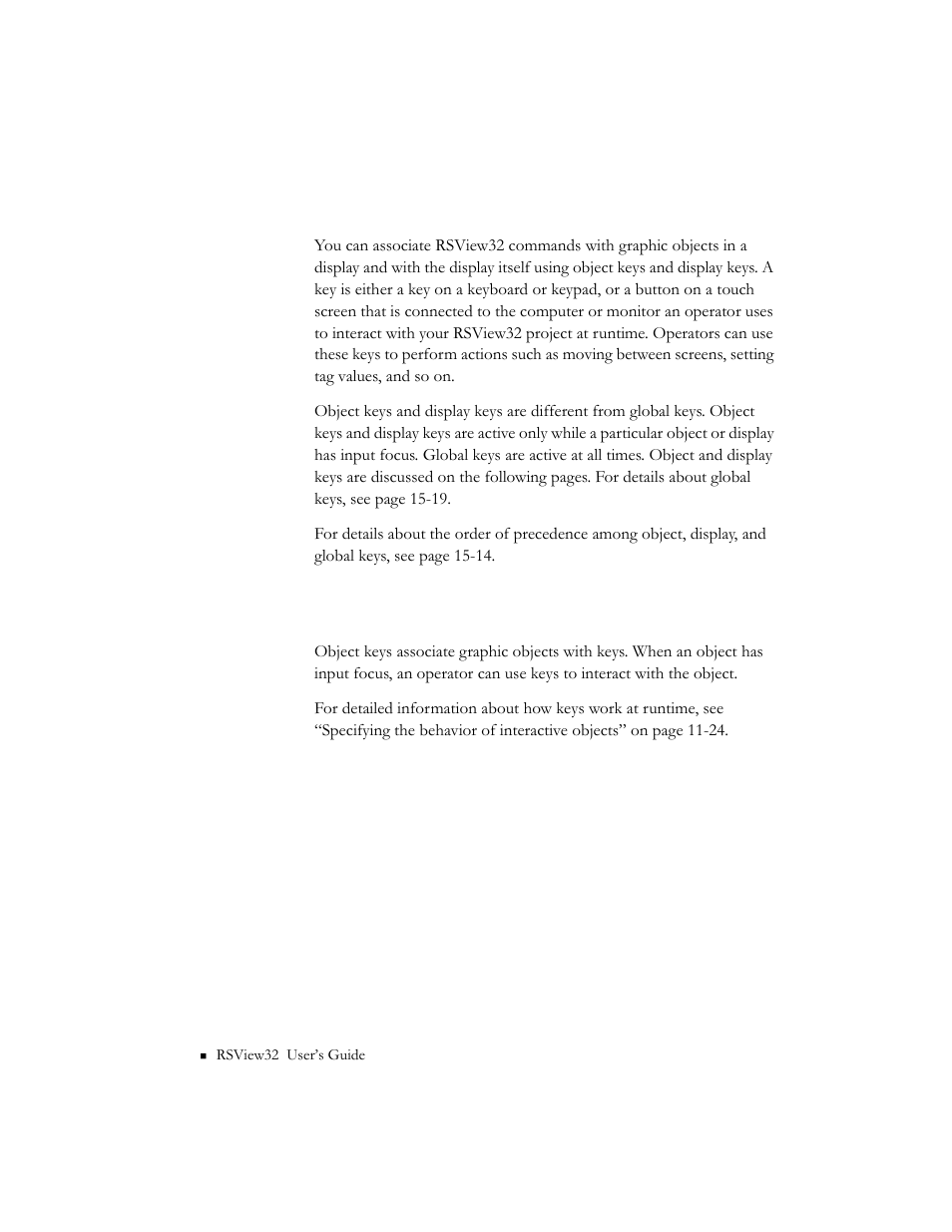 Associating objects and displays with keys, Creating object keys | Rockwell Automation 9301 Series RSView32 Users Guide User Manual | Page 449 / 769