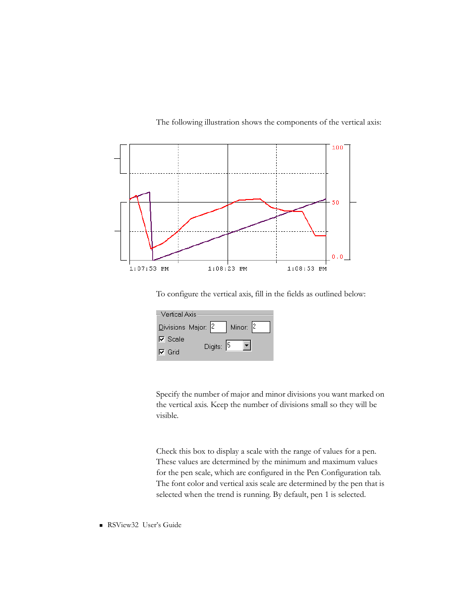 Configuring the vertical axis, Configuring the vertical axis -12 | Rockwell Automation 9301 Series RSView32 Users Guide User Manual | Page 483 / 769