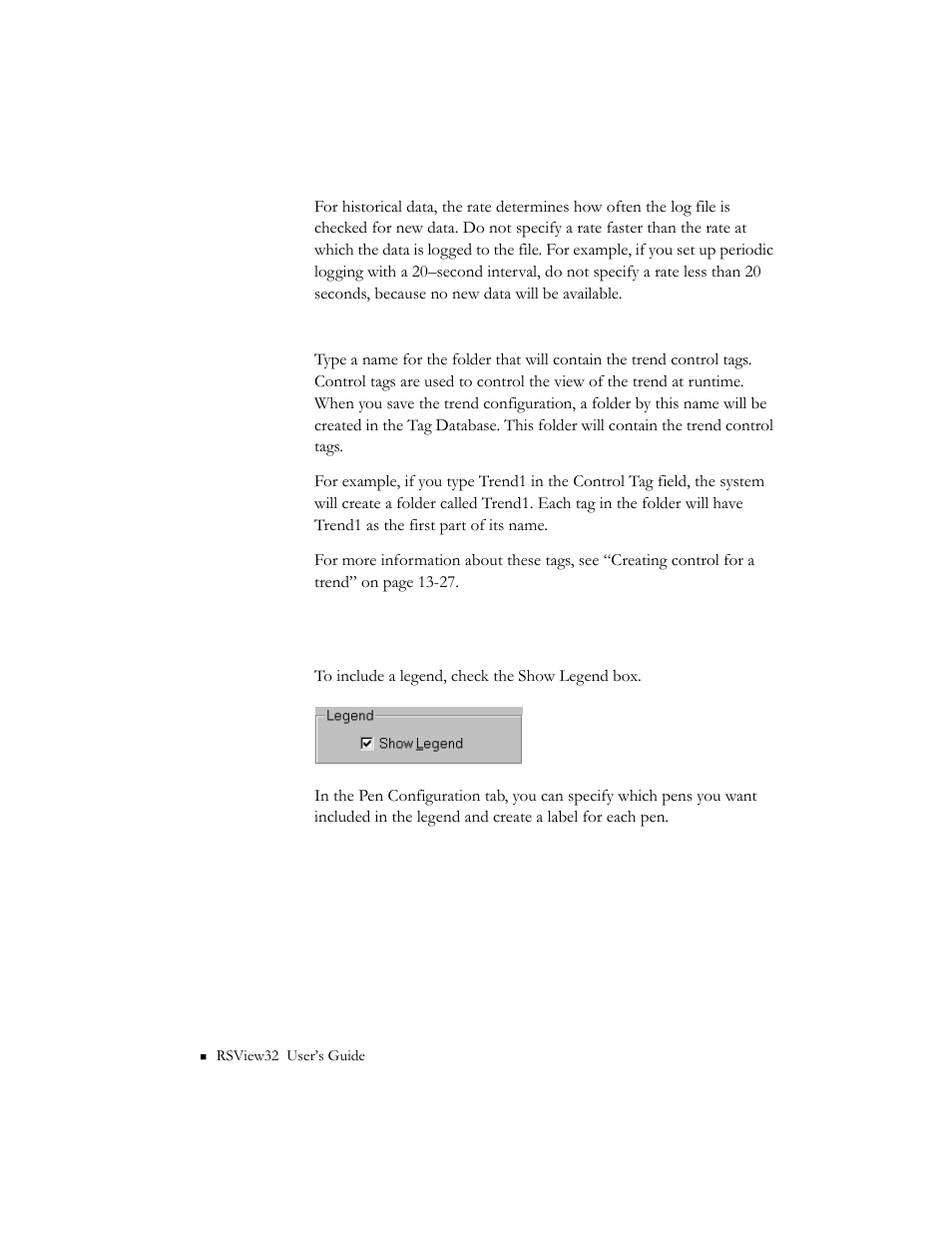 Creating a legend, Creating a legend -16 | Rockwell Automation 9301 Series RSView32 Users Guide User Manual | Page 487 / 769