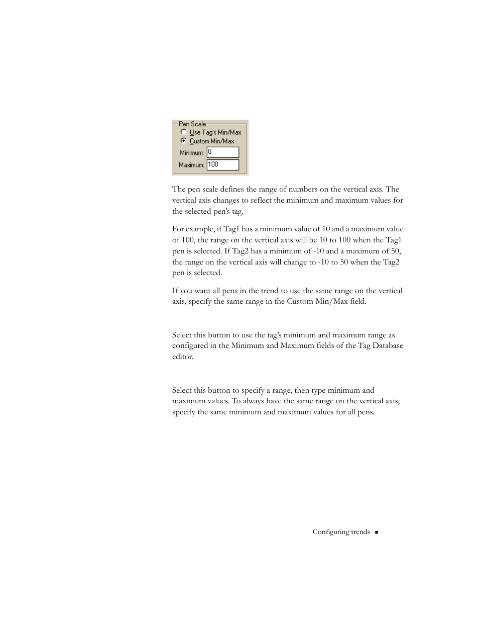 Configuring pen scale, Configuring pen scale -21 | Rockwell Automation 9301 Series RSView32 Users Guide User Manual | Page 492 / 769