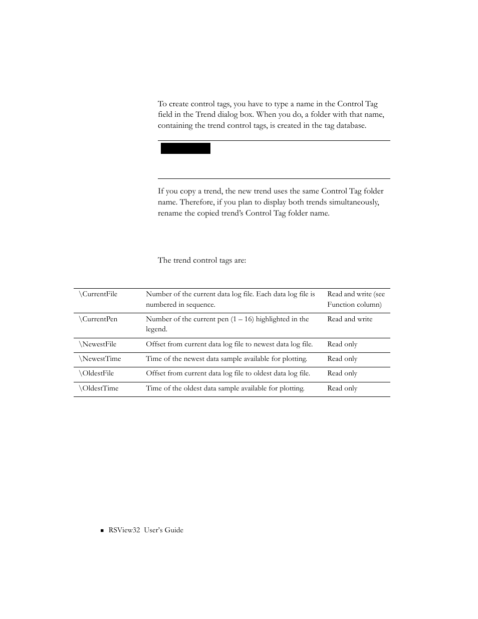 Trend control tags, Trend control tags -28 | Rockwell Automation 9301 Series RSView32 Users Guide User Manual | Page 499 / 769