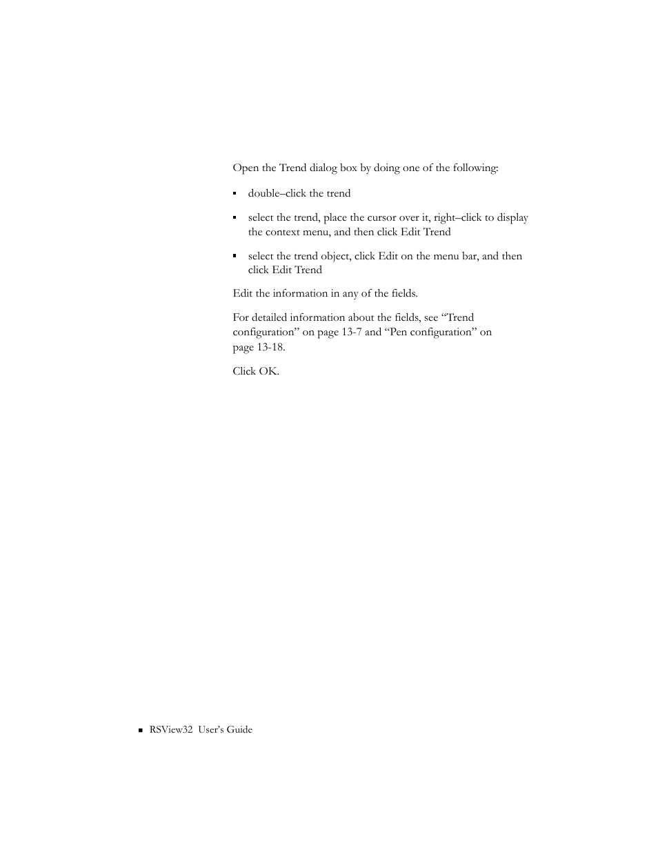 Editing the trend configuration, Editing the trend configuration -42 | Rockwell Automation 9301 Series RSView32 Users Guide User Manual | Page 513 / 769