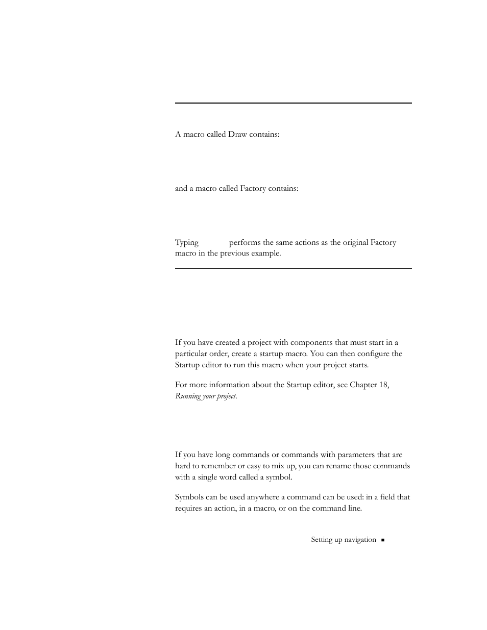 Creating a macro that starts when a project starts, Creating symbols | Rockwell Automation 9301 Series RSView32 Users Guide User Manual | Page 551 / 769