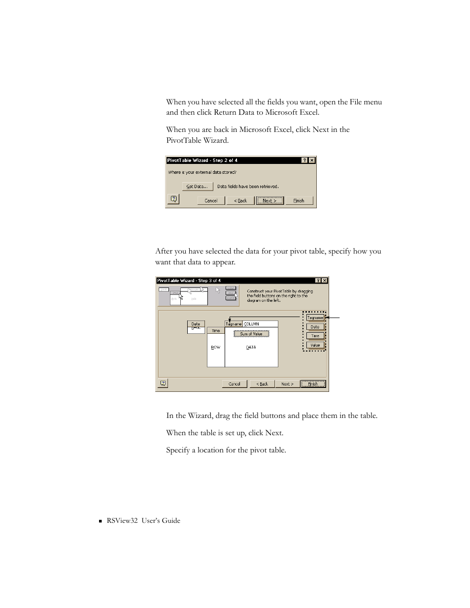 Organizing the pivot table, Organizing the pivot table -24 | Rockwell Automation 9301 Series RSView32 Users Guide User Manual | Page 586 / 769