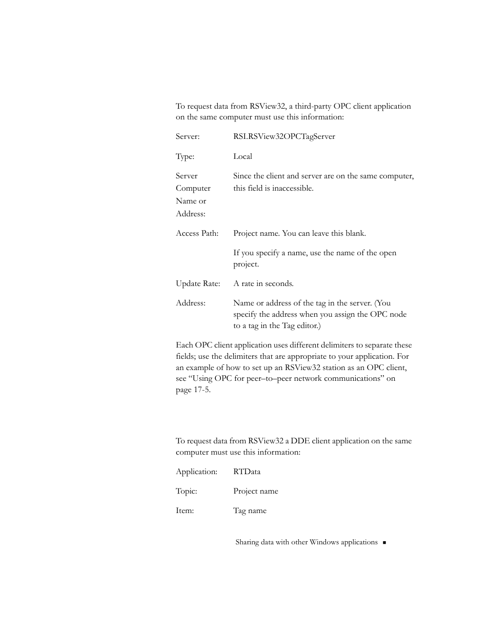 Setting up a local dde client application, Setting up a local dde client application -27 | Rockwell Automation 9301 Series RSView32 Users Guide User Manual | Page 589 / 769