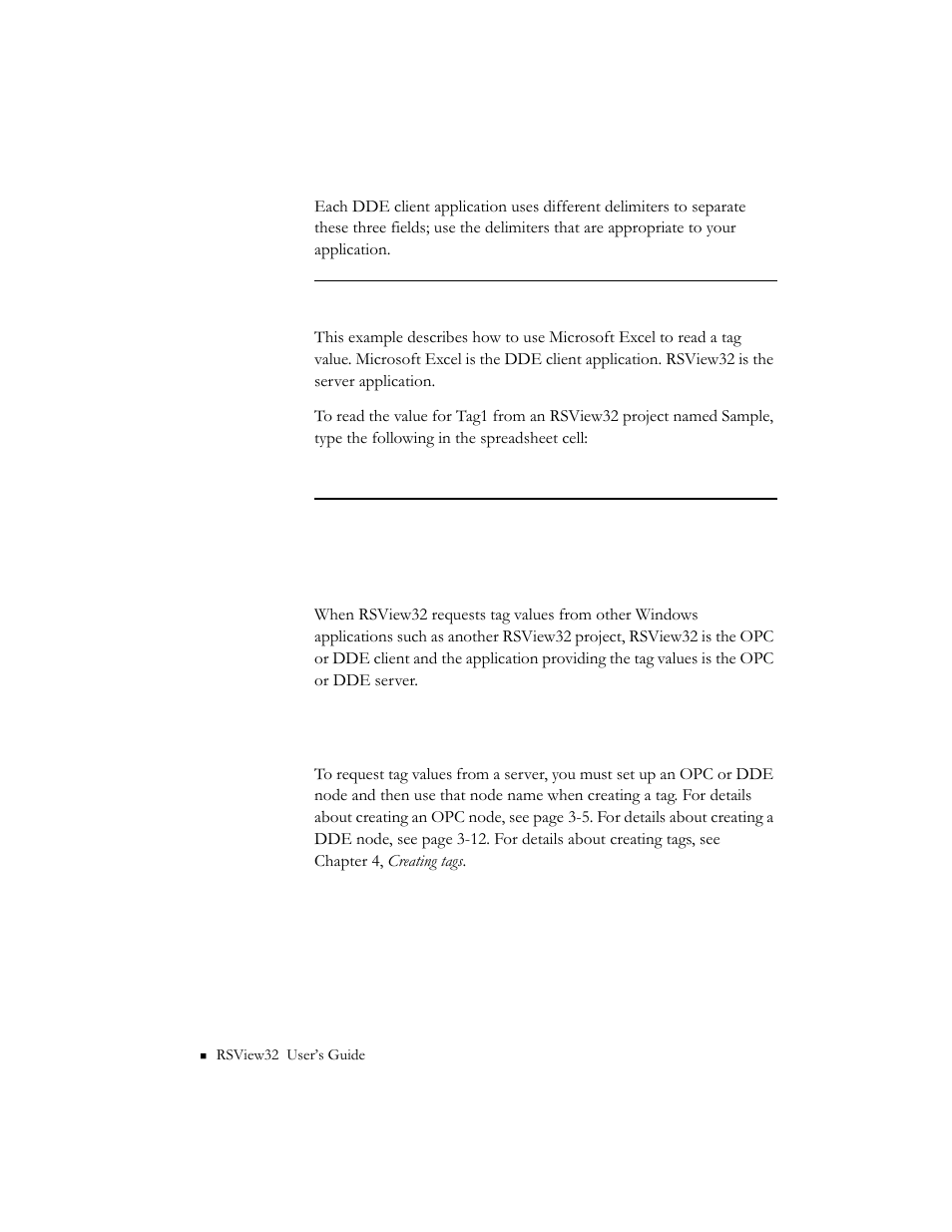 Getting tag values from servers, Setting up rsview32 as the client, Setting up rsview32 as the client -28 | Rockwell Automation 9301 Series RSView32 Users Guide User Manual | Page 590 / 769