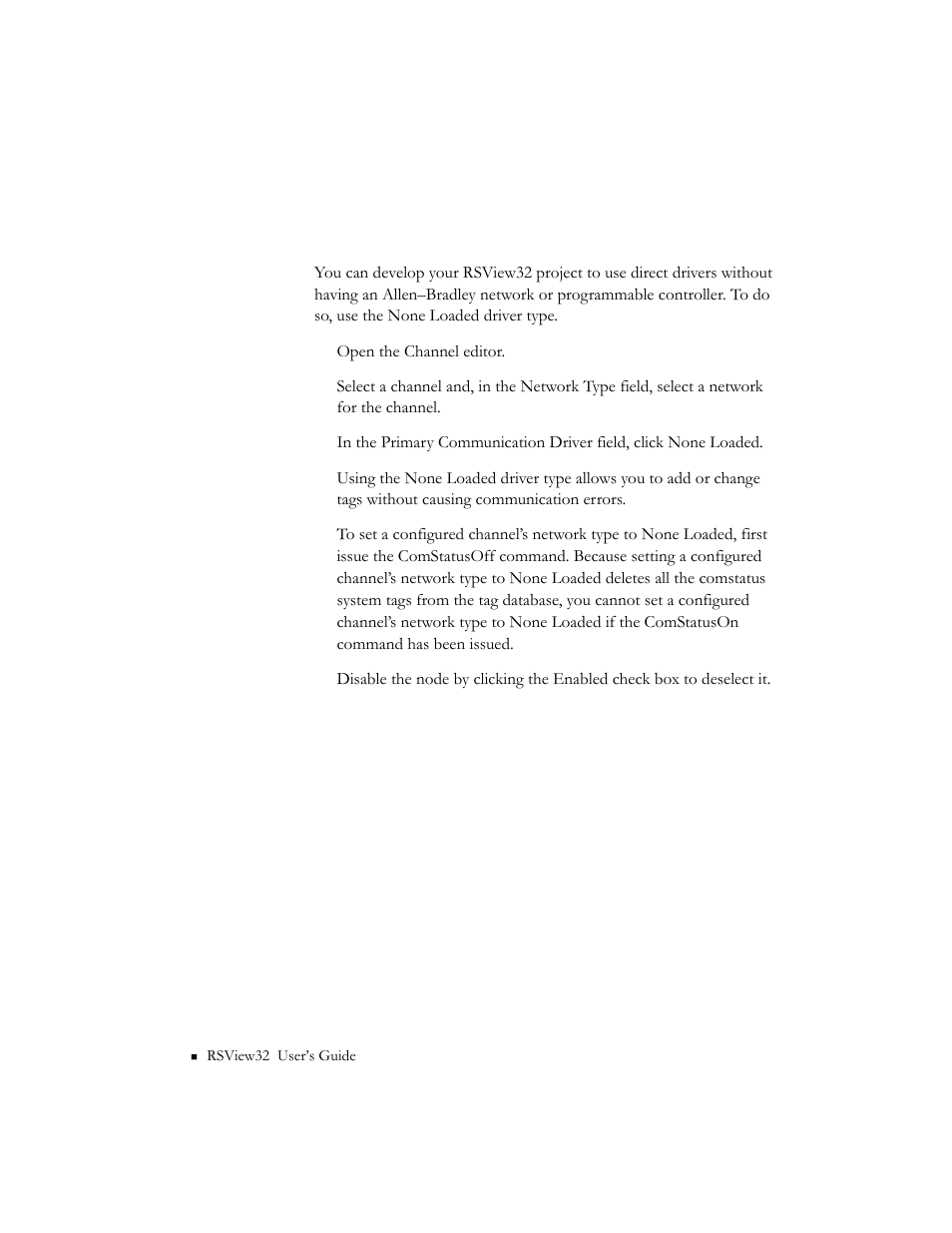 Developing your project without a communication, Network | Rockwell Automation 9301 Series RSView32 Users Guide User Manual | Page 62 / 769