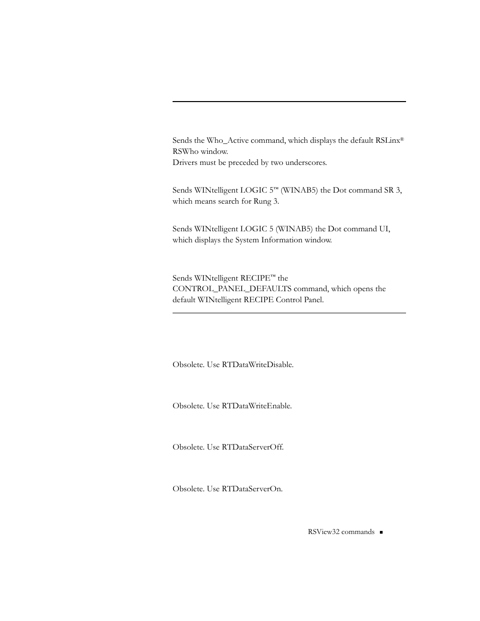 Ddepokedisable, Ddepokeenable, Ddeserveroff | Ddeserveron | Rockwell Automation 9301 Series RSView32 Users Guide User Manual | Page 647 / 769