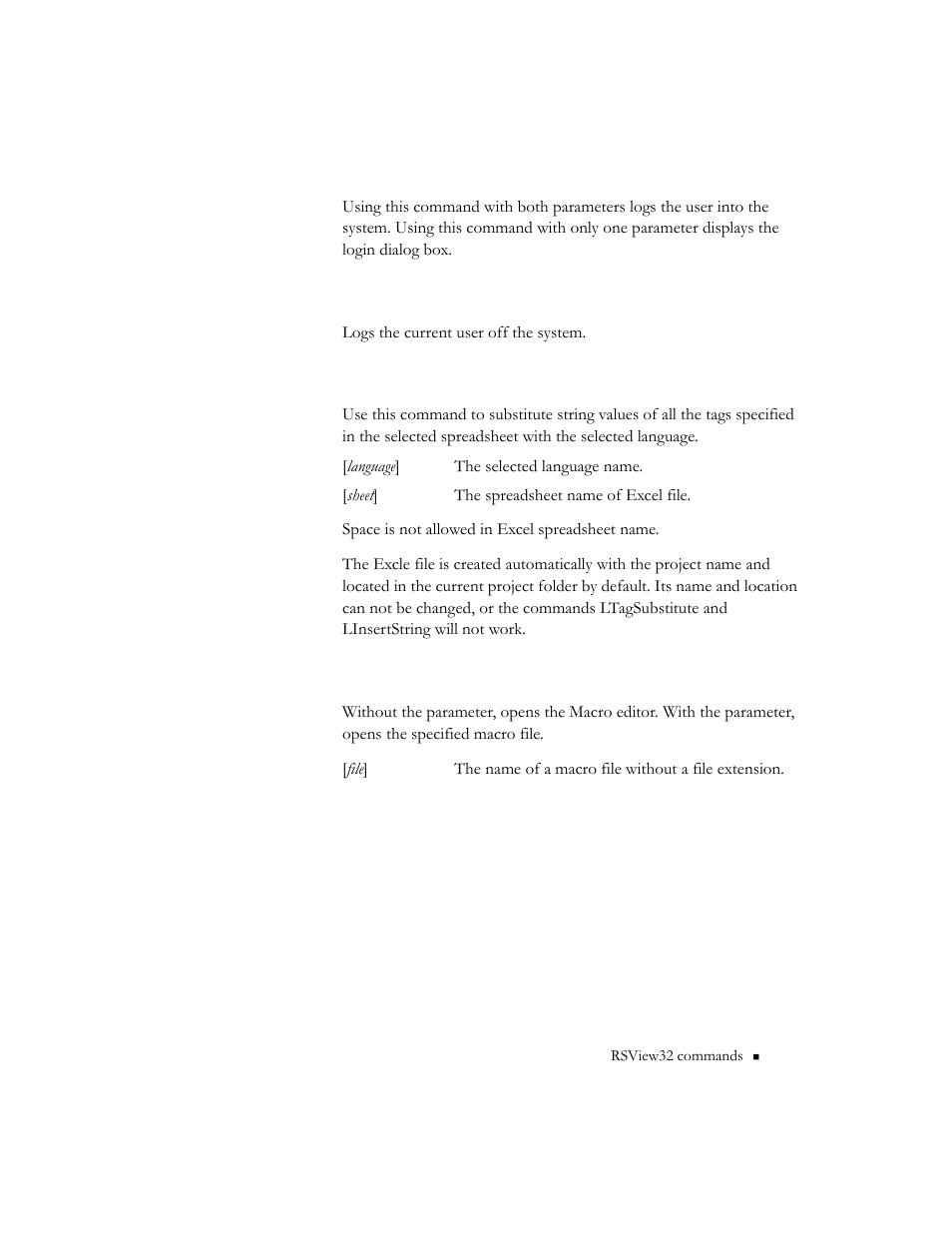 Logout, Ltagsubstitute [language] [sheet, Macroedit [file | Rockwell Automation 9301 Series RSView32 Users Guide User Manual | Page 661 / 769