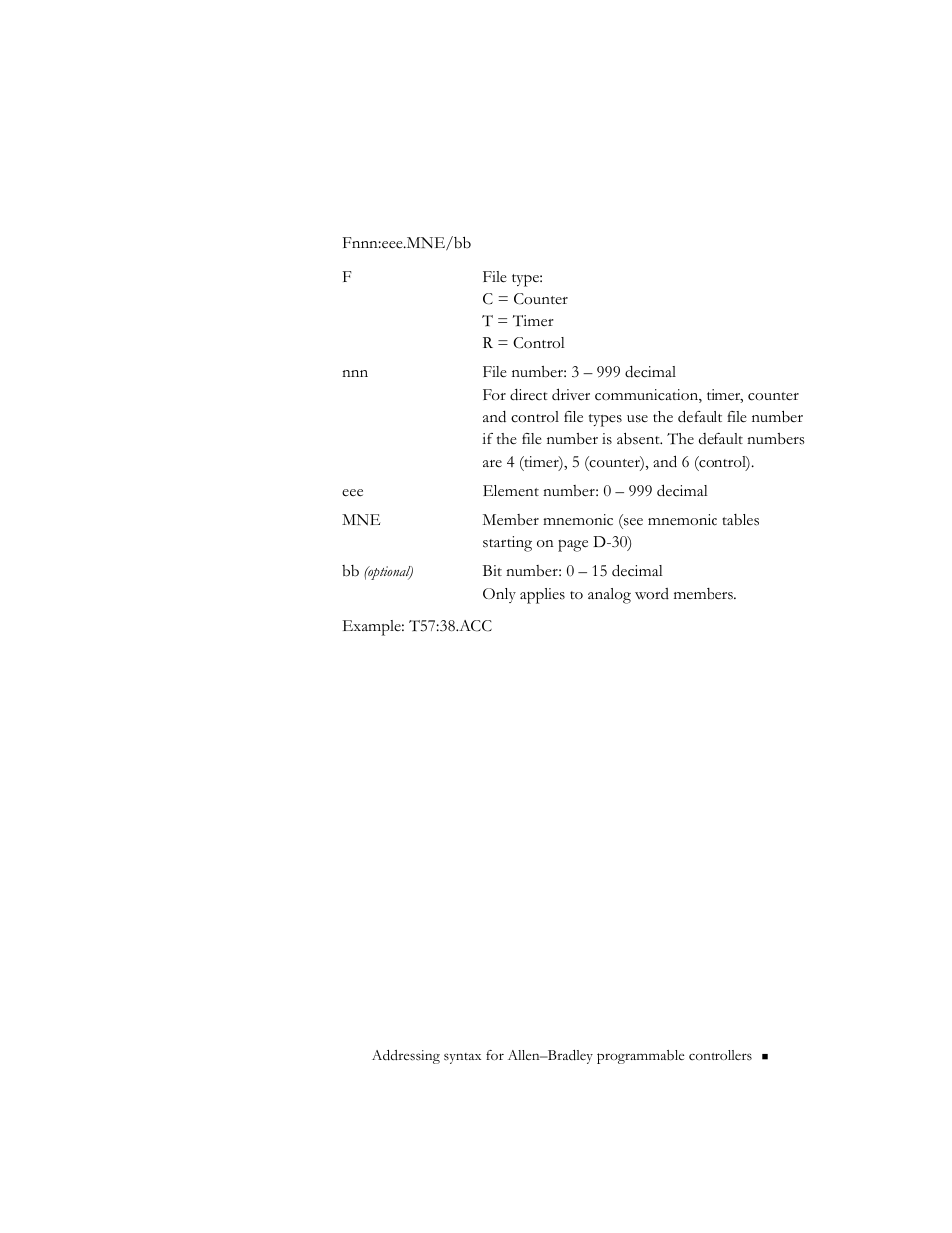 Plc–5 timers, counters, and control files | Rockwell Automation 9301 Series RSView32 Users Guide User Manual | Page 705 / 769