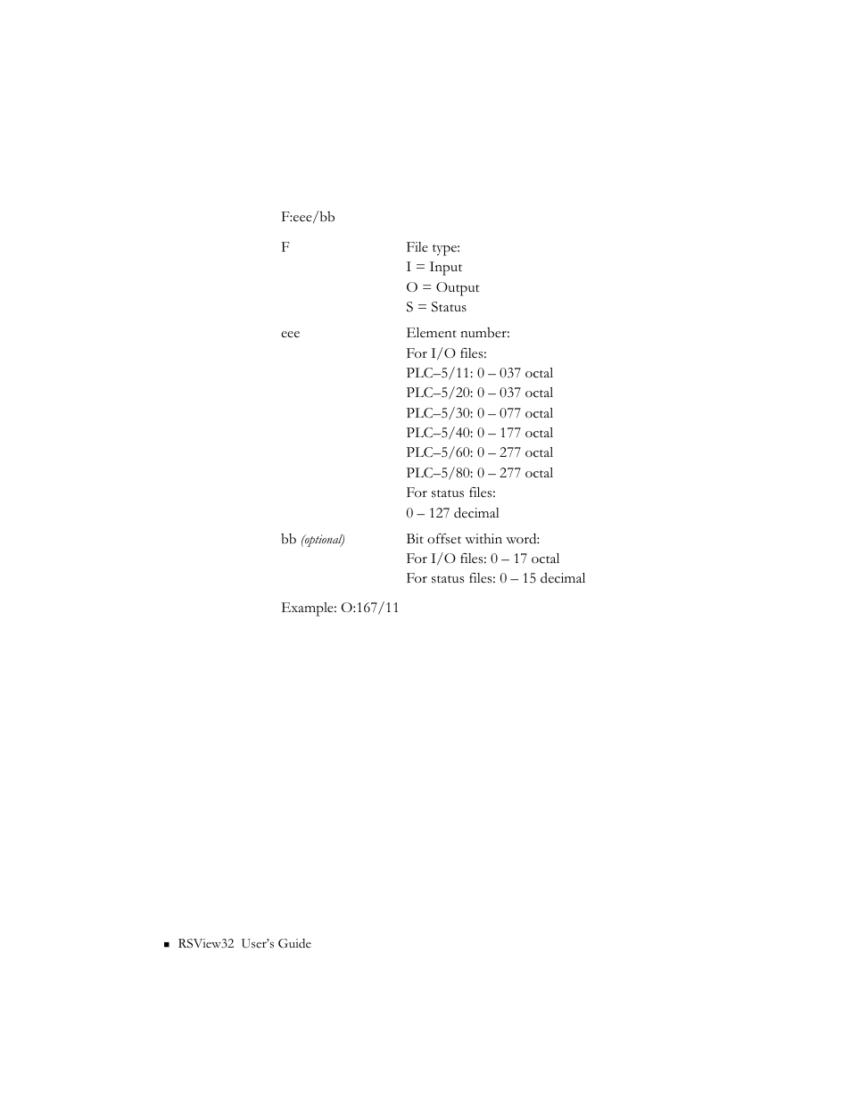 Plc–5 (enhanced) i/o and status files | Rockwell Automation 9301 Series RSView32 Users Guide User Manual | Page 706 / 769