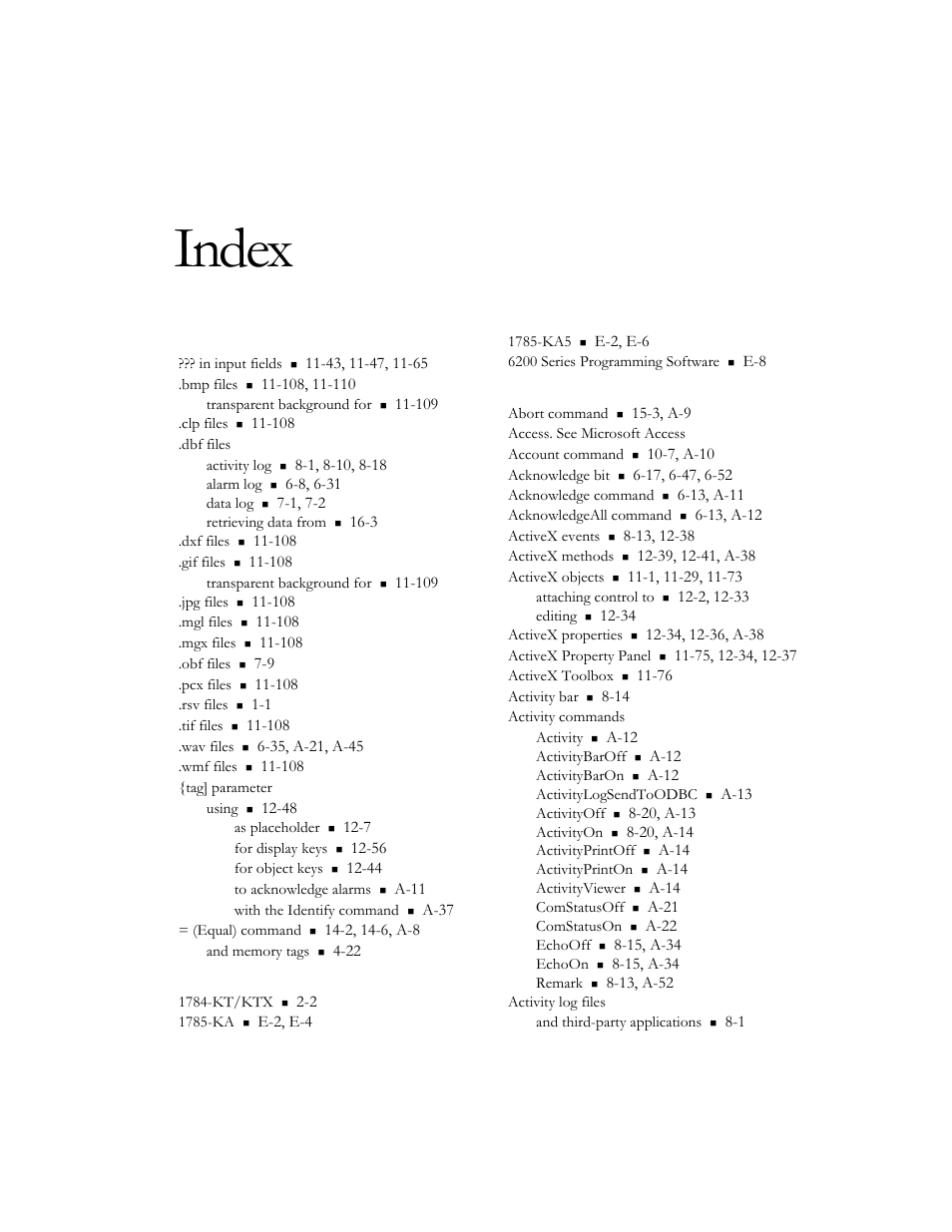 Symbols, Numerics, Index | Rockwell Automation 9301 Series RSView32 Users Guide User Manual | Page 752 / 769